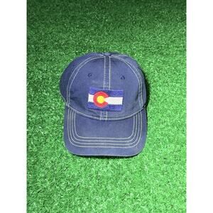 Colorado Flag Logo Hat Cap Snapback Denver Mountains StrapBack Blue Adjustable